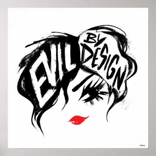 Cruella  Evil By Design Brush Stroke Painting Poster