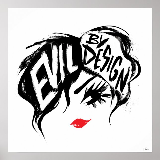 Cruella | Evil By Design Brush Stroke Painting Poster (Front)