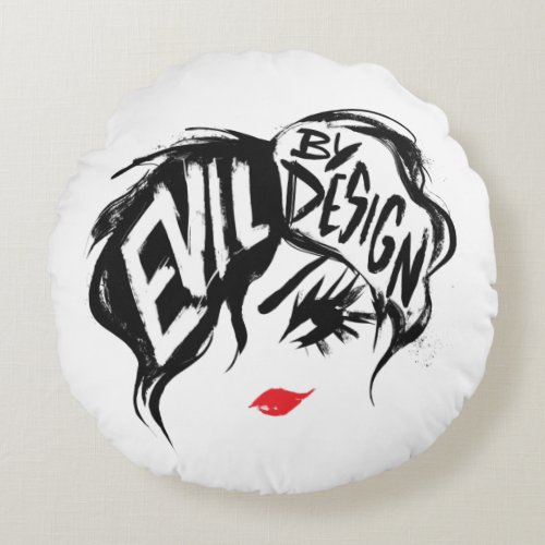 Cruella  Evil By Design Brush Stroke Painting Round Pillow