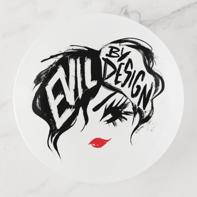 Cruella | Evil By Design Brush Stroke Painting Trinket Tray (Front)