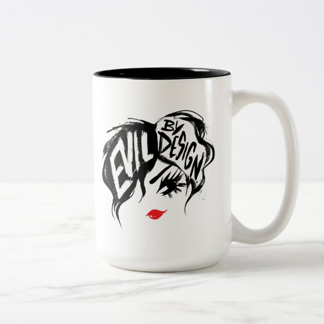 Cruella | Evil By Design Brush Stroke Painting Two-Tone Coffee Mug (Right)