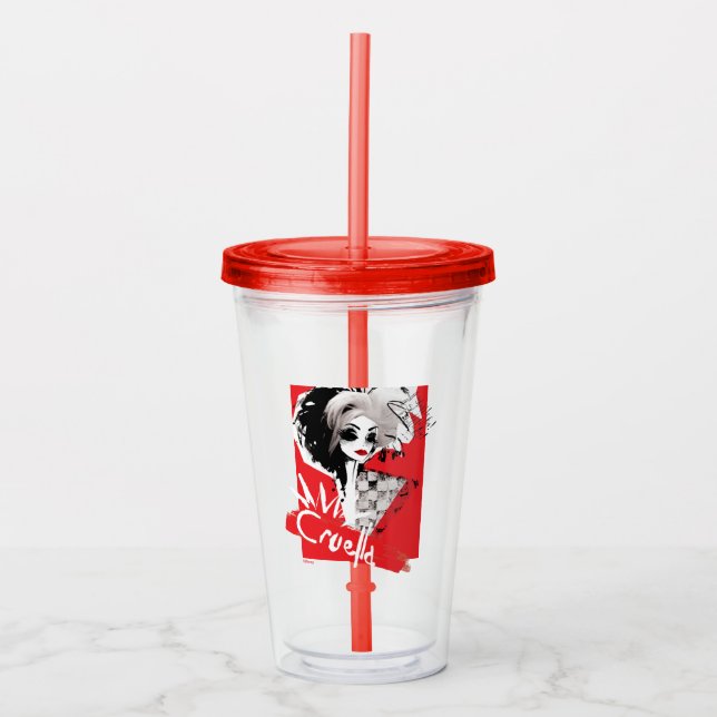 Cruella | Fashion Model Cruella Collage Acrylic Tumbler (Front)
