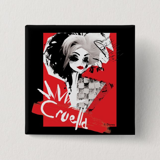 Cruella | Fashion Model Cruella Collage Button (Front)