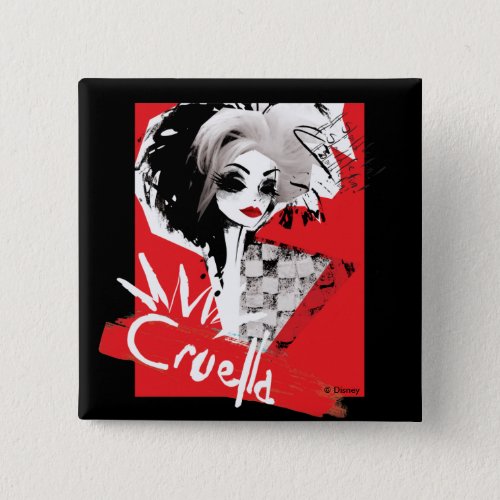 Cruella  Fashion Model Cruella Collage Button