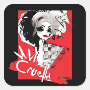 Cruella   Fashion Model Cruella Collage Square Sticker