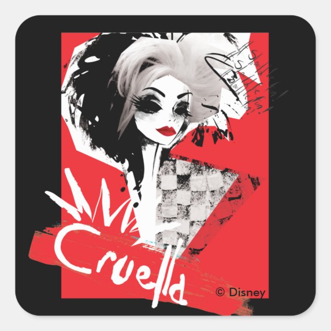 Cruella | Fashion Model Cruella Collage Square Sticker (Front)