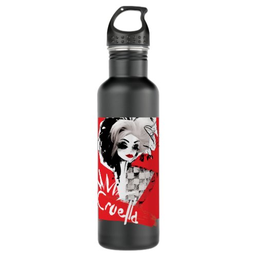 Cruella  Fashion Model Cruella Collage Stainless Steel Water Bottle