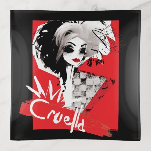 Cruella  Fashion Model Cruella Collage Trinket Tray