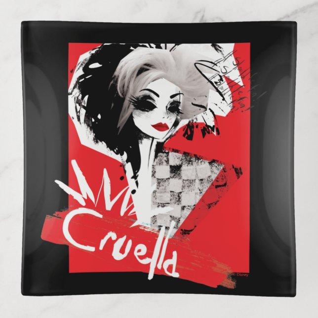 Cruella | Fashion Model Cruella Collage Trinket Tray (Front)