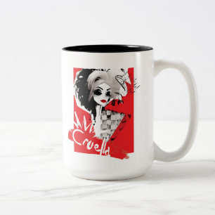 Cruella   Fashion Model Cruella Collage Two-Tone Coffee Mug