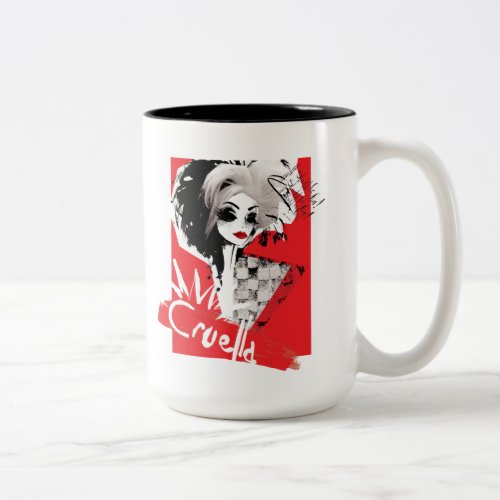 Cruella  Fashion Model Cruella Collage Two_Tone Coffee Mug