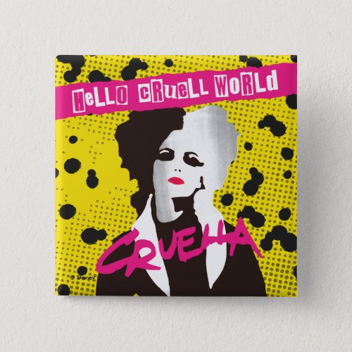 Cruella  Hello Cruell World Ransom Stencil Art Button