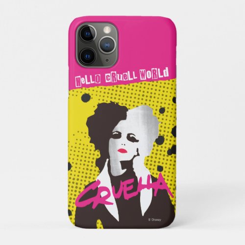 Cruella  Hello Cruell World Ransom Stencil Art iPhone 11 Pro Case
