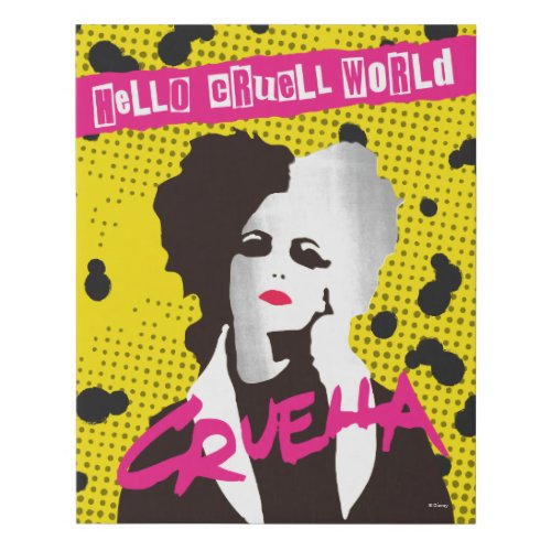 Cruella  Hello Cruell World Ransom Stencil Art Faux Canvas Print