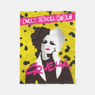 Cruella Hello Cruell World Ransom Stencil Art Fleece Blanket