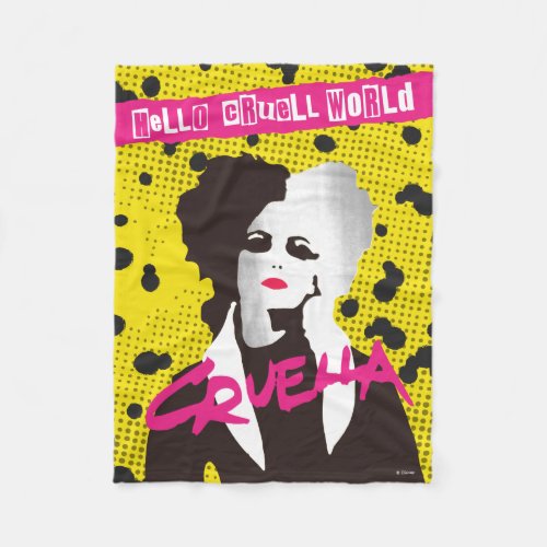 Cruella  Hello Cruell World Ransom Stencil Art Fleece Blanket