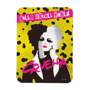 Cruella Hello Cruell World Ransom Stencil Art Magnet
