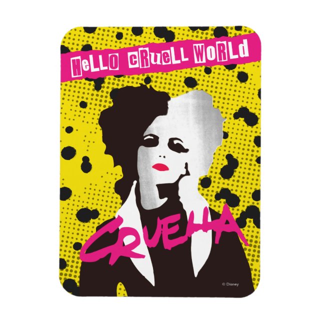 Cruella | Hello Cruell World Ransom Stencil Art Magnet (Vertical)