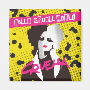 Cruella Hello Cruell World Ransom Stencil Art Magnet
