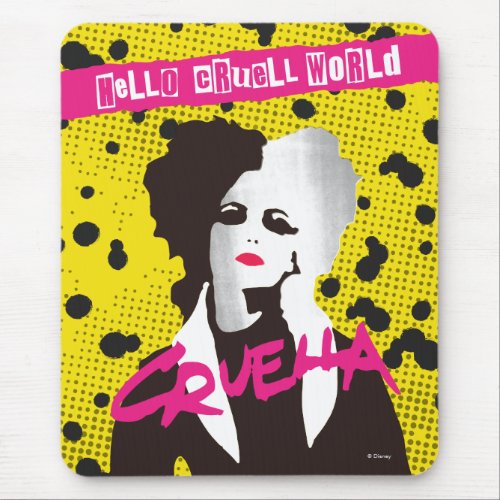Cruella  Hello Cruell World Ransom Stencil Art Mouse Pad
