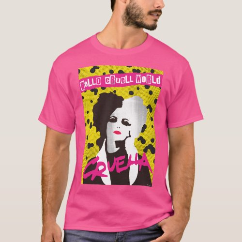 Cruella  Hello Cruell World Ransom Stencil Art T_Shirt