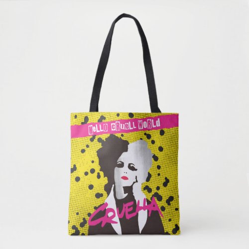 Cruella  Hello Cruell World Ransom Stencil Art Tote Bag