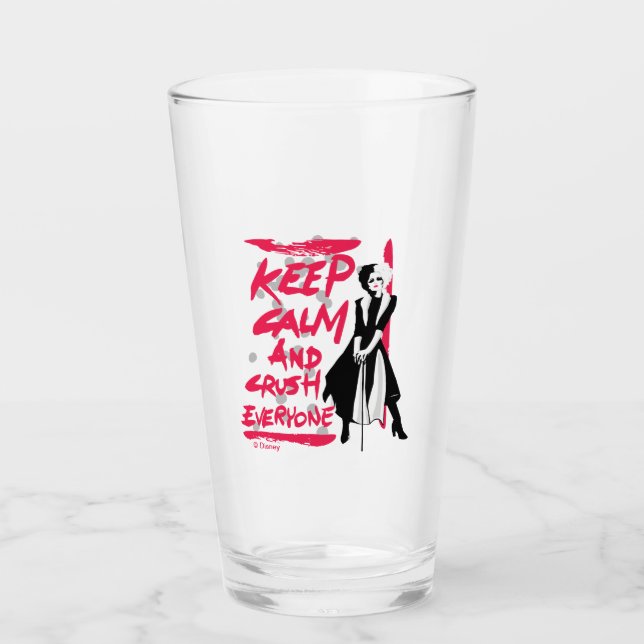 Cruella | Keep Calm and Crush Everyone Glass (Front)