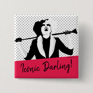 Cruella | Laughing Pop Art Stencil Portrait Button
