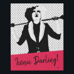 Cruella | Laughing Pop Art Stencil Portrait Faux Canvas Print<br><div class="desc">Stencil Pop Art of Cruella throwing her head back in laughter,  cane held across her shoulders.</div>