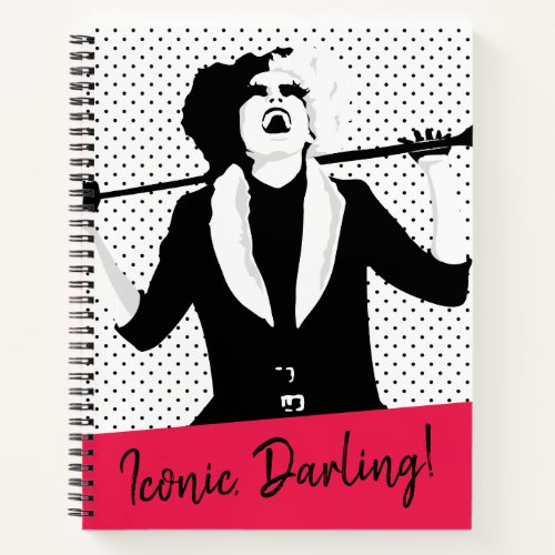 Cruella  Laughing Pop Art Stencil Portrait Notebook