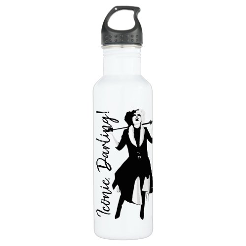 Cruella  Laughing Pop Art Stencil Portrait Stainless Steel Water Bottle