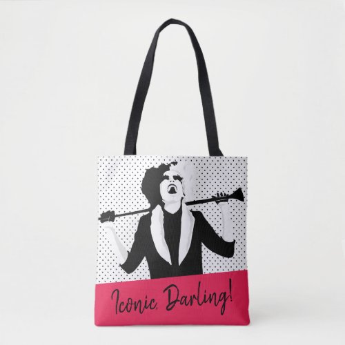Cruella  Laughing Pop Art Stencil Portrait Tote Bag
