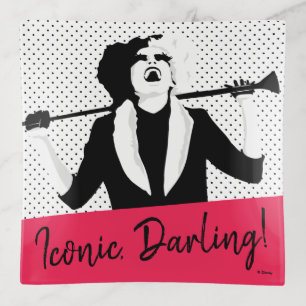 Cruella   Laughing Pop Art Stencil Portrait Trinket Tray