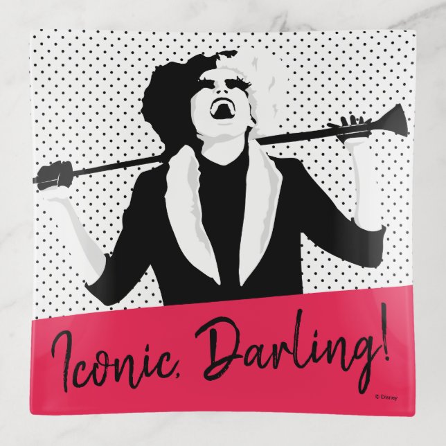 Cruella | Laughing Pop Art Stencil Portrait Trinket Tray (Front)