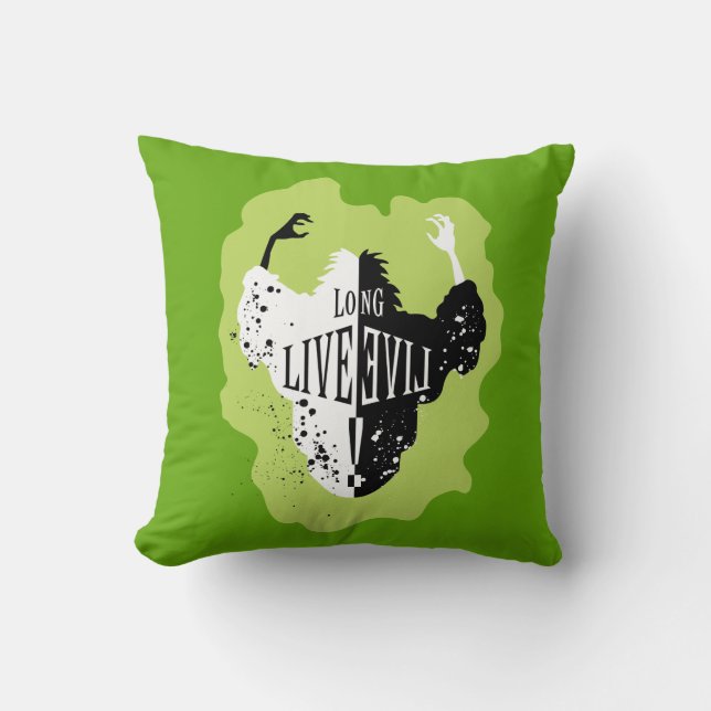 Cruella - Long Live Evil Throw Pillow (Front)
