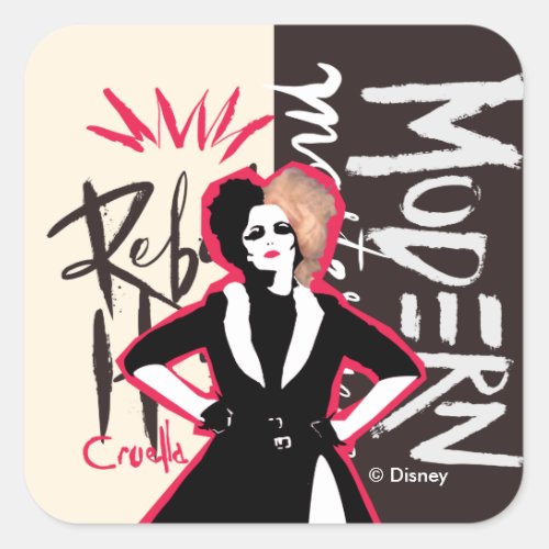 Cruella  Rebel Heart _ Modern Masterpiece Square Sticker