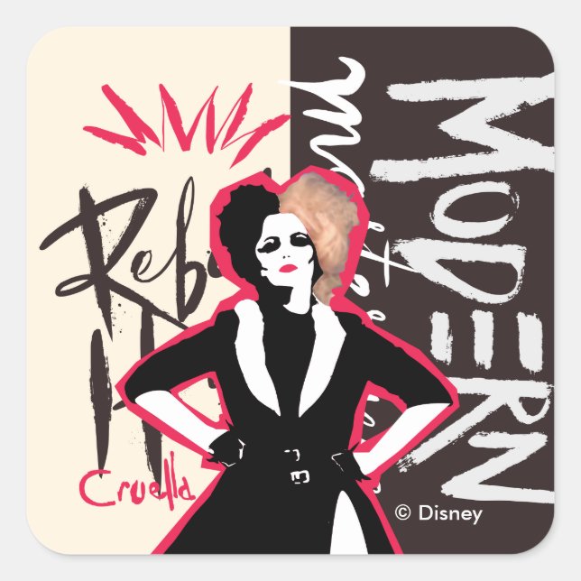 Cruella | Rebel Heart - Modern Masterpiece Square Sticker (Front)