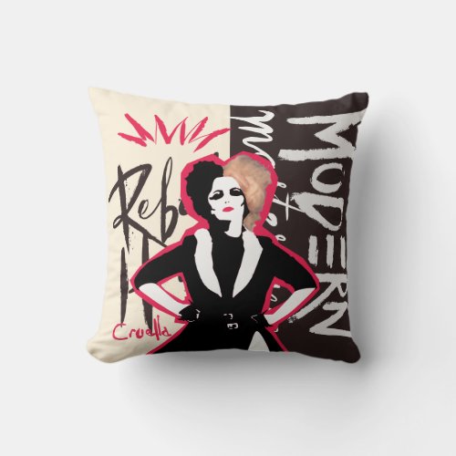Cruella  Rebel Heart _ Modern Masterpiece Throw Pillow