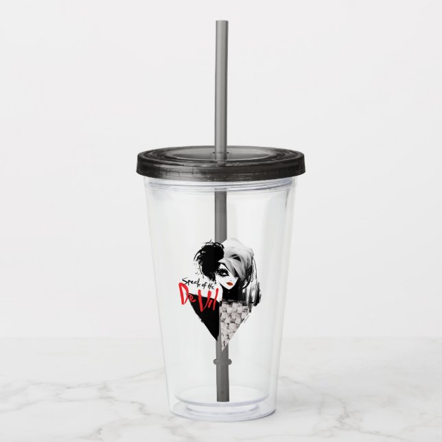 Cruella | Speak of the De Vil Diamond Collage Acrylic Tumbler (Front)