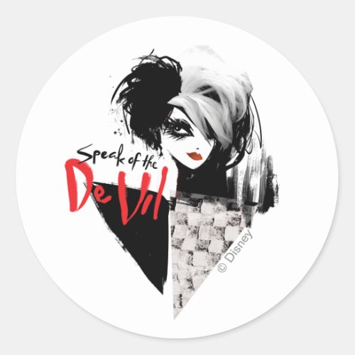 Cruella  Speak of the De Vil Diamond Collage Classic Round Sticker