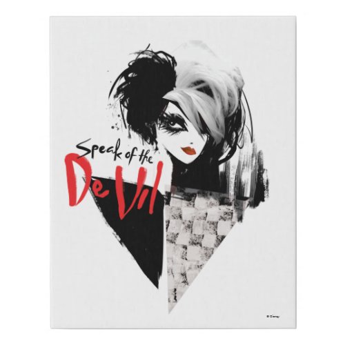 Cruella  Speak of the De Vil Diamond Collage Faux Canvas Print