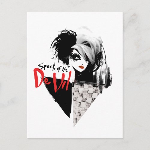 Cruella  Speak of the De Vil Diamond Collage Postcard