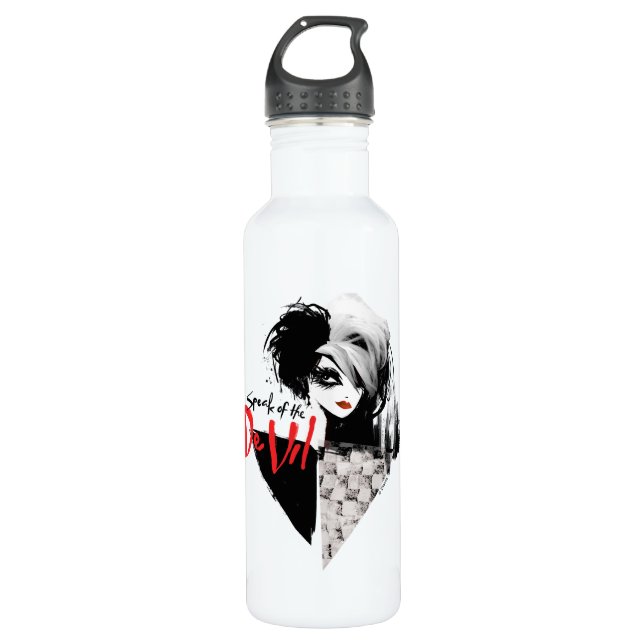Cruella | Speak of the De Vil Diamond Collage Stainless Steel Water Bottle (Front)