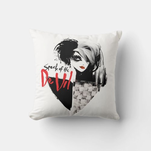 Cruella  Speak of the De Vil Diamond Collage Throw Pillow