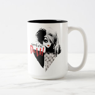 Cruella   Speak of the De Vil Diamond Collage Two-Tone Coffee Mug