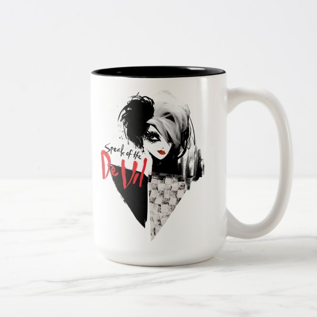 Cruella | Speak of the De Vil Diamond Collage Two-Tone Coffee Mug (Right)
