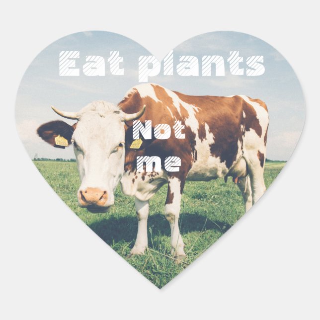 Cruelty free Heart sticker for vegan, vegetarian (Front)