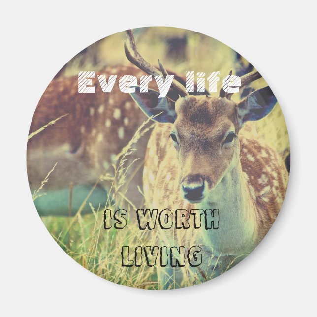 Cruelty free magnet with deer, vegan (Front)