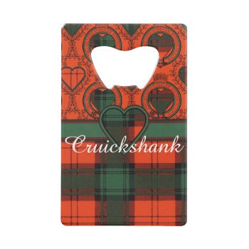 Cruickshank Clan Plaid Scottish Kilt Tartan Credit Card Bottle Opener by TheTartanShop at Zazzle