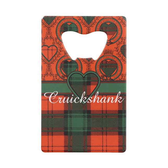 Cruickshank clan Plaid Scottish kilt tartan Credit Card Bottle Opener (Front)